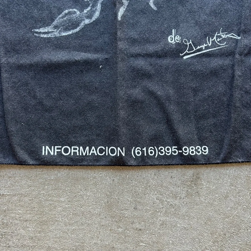 Vintage Georges Moustaki Bandana Adult 20.x21 Faded Black Cotton Escorpion Music